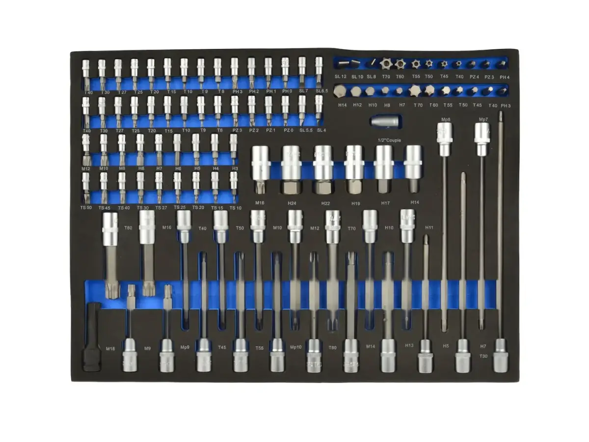 102-osaline otsikute ja padrunite komplekt, Torx