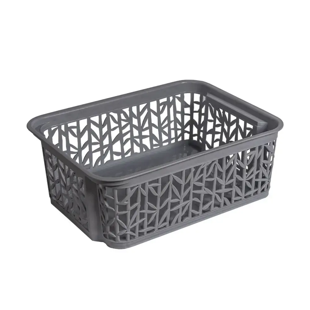 Basket 23.5x17.7x8.5cm Bamboo, dark grey