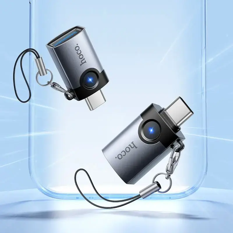 Adapter OTG USB C to USB A Hoco 3A UA46C gray