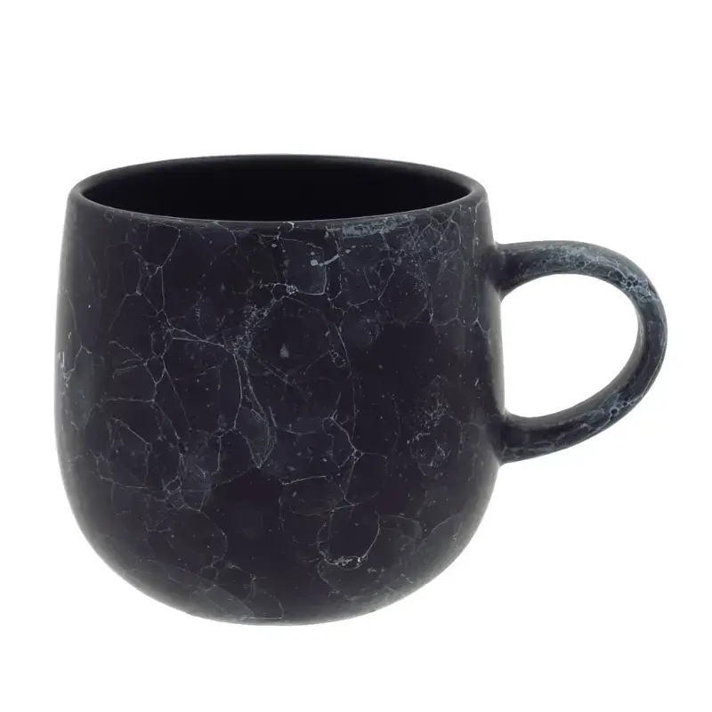 Krūze 430ml melns marmors 