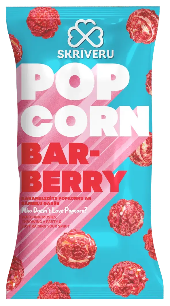 SKRĪVERU Caramelized popcorn with barberry flavor, 80g
