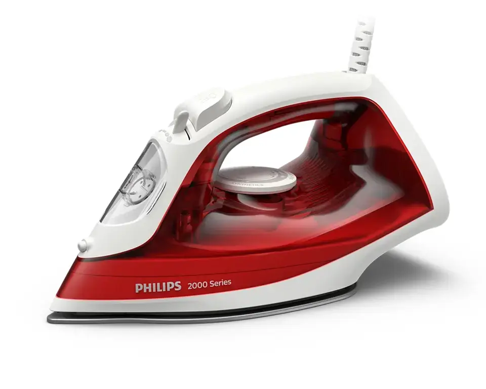 PHILIPS 2000 sērijas Tvaika gludeklis, 2000W, sarkans