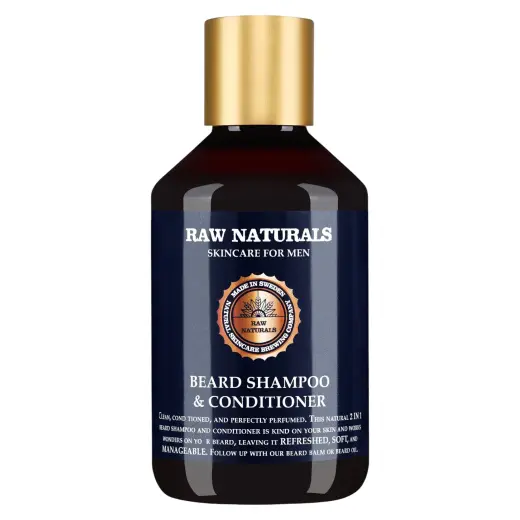 Raw Naturals, Beard Shampoo & Conditioner, 100% vegan, Beard Shampoo, Softness, 250 ml