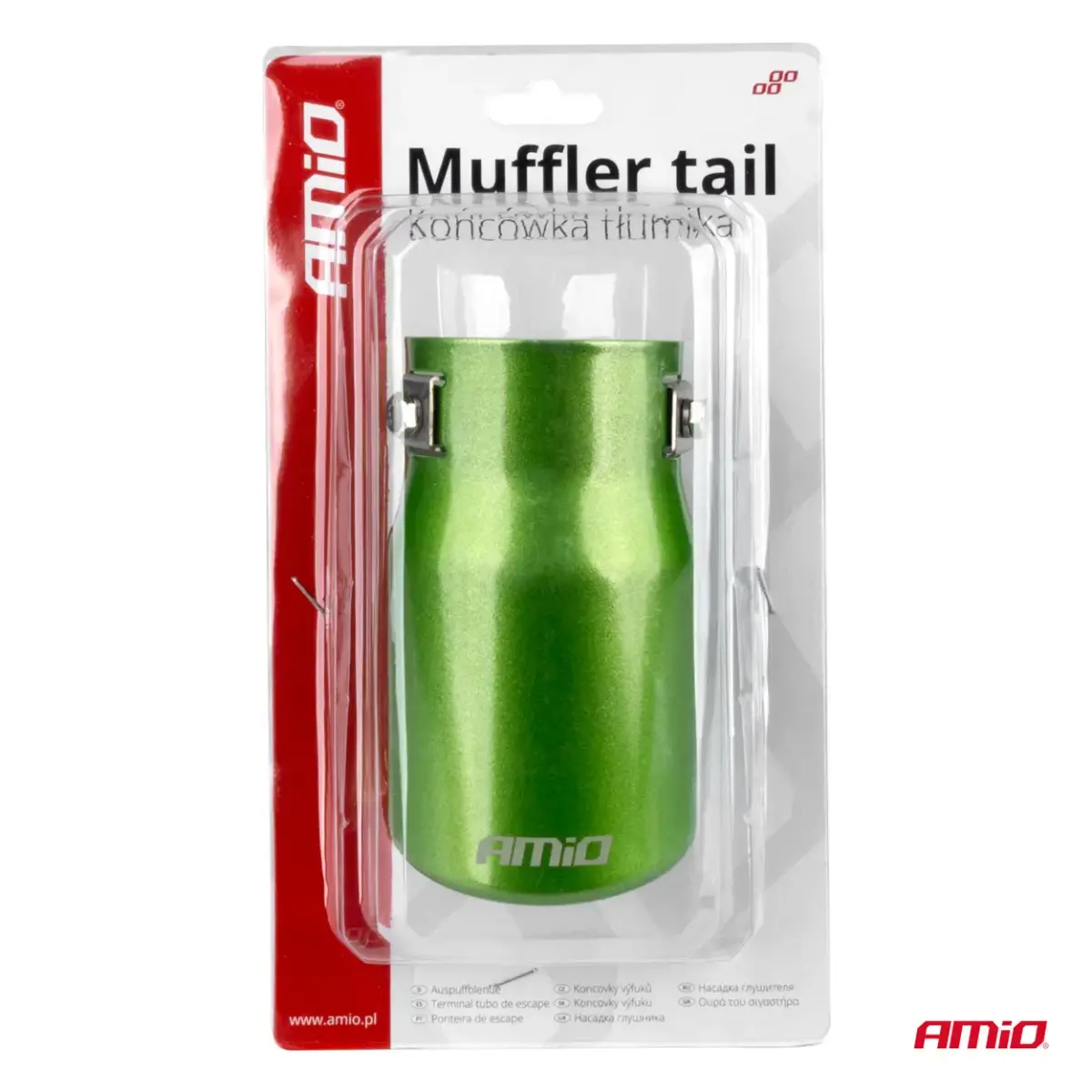 Exhaust silencer tip stainless steel green AMIO-04071