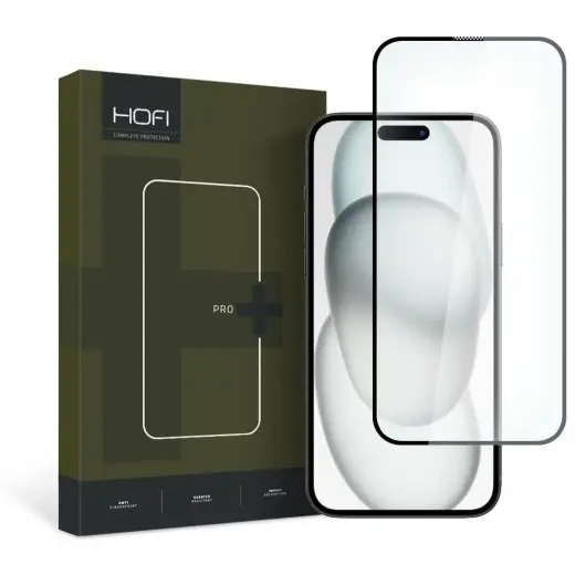 HOFI GLASS PRO+ karastatud klaas mudelile iPhone 15, must