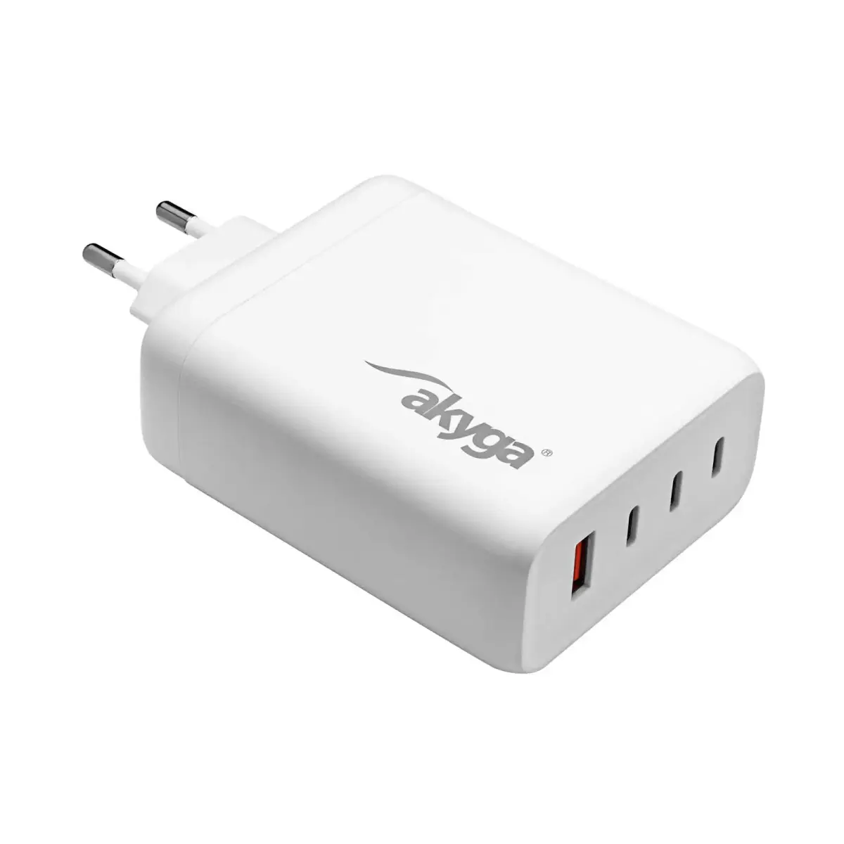 Akyga AK-CH-24 kelioninis įkroviklis | 140W | PD, GaN | USB-C, USB-A | baltas