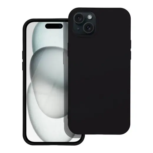 Silicone telefono dėklas iPhone 15 juodas
