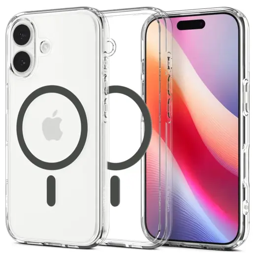 Spigen Ultra Hybrid phone case with MagSafe support for Apple iPhone 17 transparent