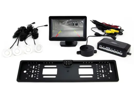 Parking assistant system TFT01 4,3" with CAM-402 LED 4 sensors white