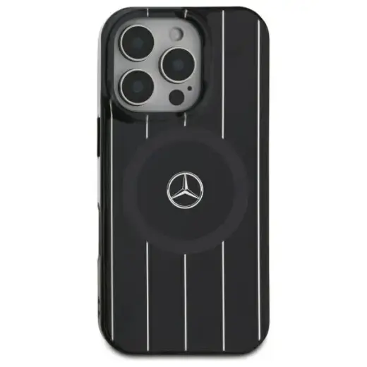 Mercedes MEHMP16S23HRSK iPhone 16 6.1"    czarny|black hardcase MB Double Layer Crossed Lines MagSafe