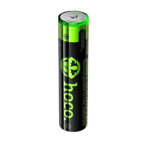Rechargeable battery R3 (AAA) 320 mAh with USB C + cable USB A to 2 x USB C 2 pcs Hoco JA4 black