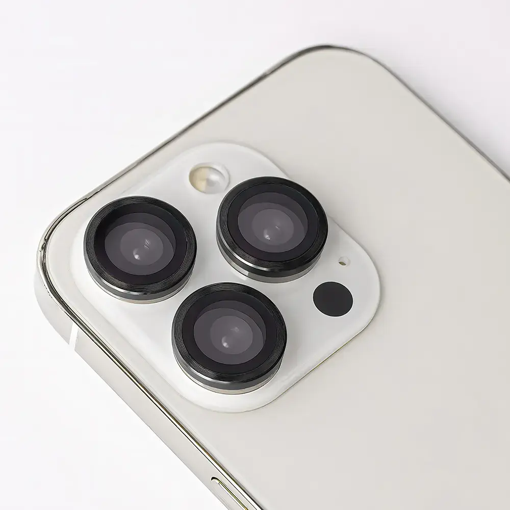 Set of lens glasses for Samsung Galaxy S25 Plus black frame (3 pcs)