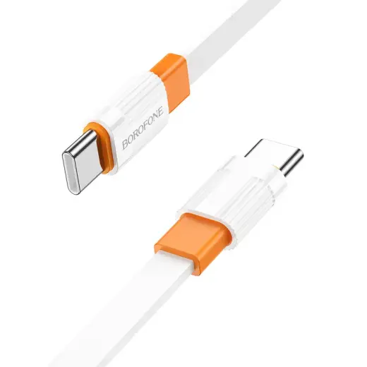 Borofone BX89 Union data transfer and charging cable | USB-C to USB-C | 60W | 1m | white, orange