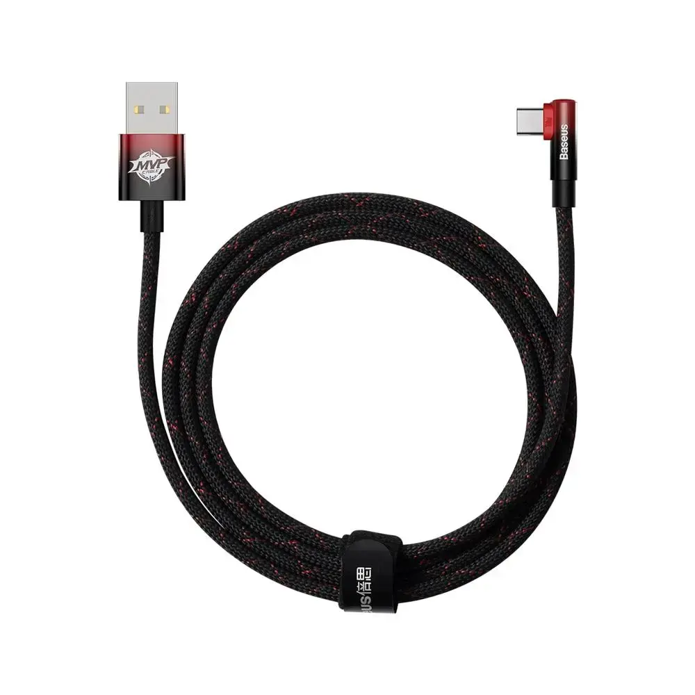 Baseus Elbow USB to USB-C 100W 2m angled cable (black-red)