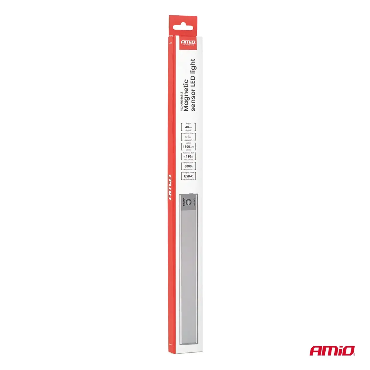 Rechargeable magnetic sensor LED light 2W 1500mAh AMIO-04894