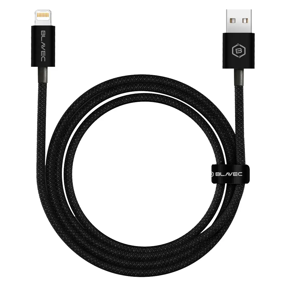Blavec Cable Candy braided - USB to Lightning - 2,4A 2 metres (CCA-UL24B20) black
