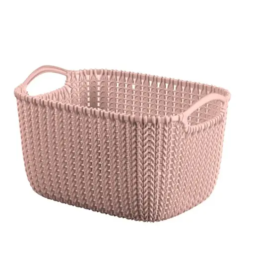 Korv Kootud S ristkülik 8L 30x22x17cm roosa 