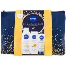 Q10 & Vitamin Care Set - Gift set body lotion Q10 Vitamin C Firming 400 ml and shower gel Apricot & Apricot Seed Oil 250 ml and hand cream Q10 An.