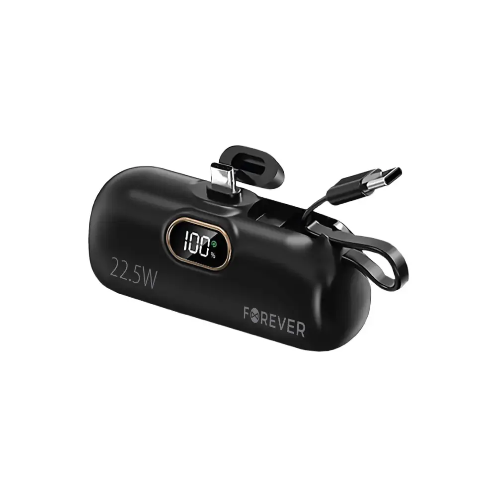 Forever MTB-100 Power Bank | 5,000 mAh | 22.5W | USB-C | black