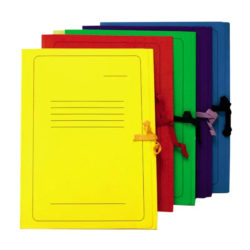 Folder with ties SMLT, cardboard, A4 size, red