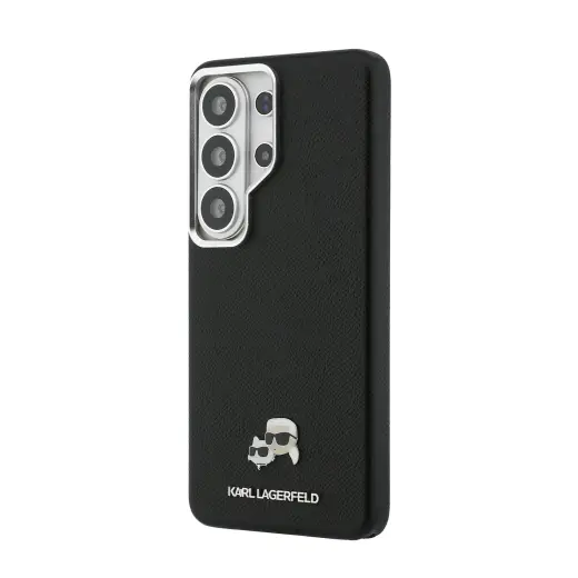 Karl Lagerfeld Grained PU Leather K&CH Heads phone case with MagSafe support for Samsung Galaxy S26 Ultra (S948) black