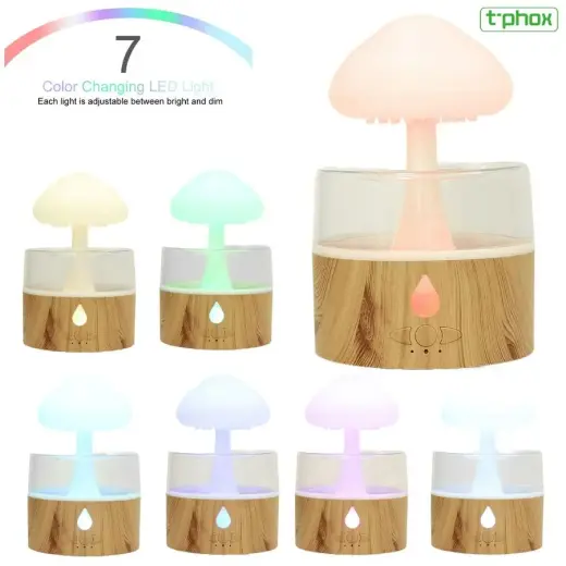 T-Phox Humidifier/diffuser with lamp rain cloud white