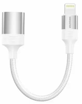 Swissten Textile Lightning - USB-A OTG Adapteris 0.12m