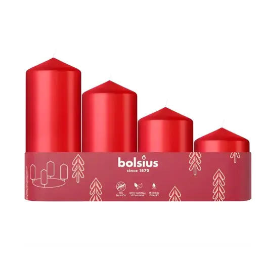 Sveces cilindrs 4 gab. Ø120, 100, 80, 60x48mm sarkanas 