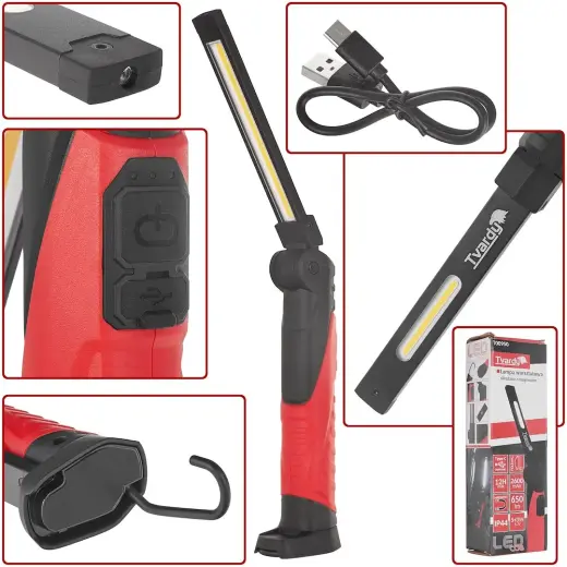 Kokkupandav töökoja lamp magnetiga LED COB 5W + 3W 2600mAh 650lm IP44