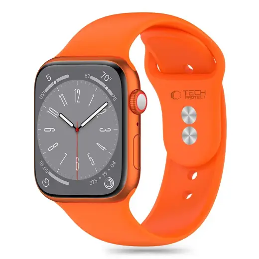 СИЛИКОНОВЫЕ ЧАСЫ APPLE WATCH 6 | 7 | 8 | 9 | 10 | SE | ULTRA 1 | 2 (44 | 45 | 46 | 49 ММ) ЯРКО-ОРАНЖЕВЫЕ
