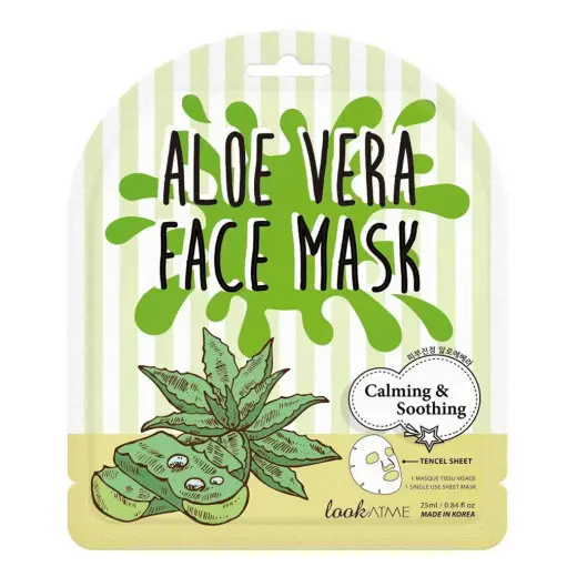 Look At Me, Look At Me, Aloe Vera, Calming, Sheet Mask, For Face, 25 ml