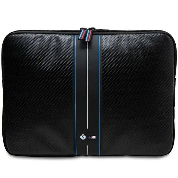 BMW Sleeve BMCS14COMSCAKL 14" czarny|black Carbon Blue Stripes