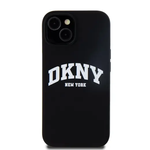 DKNY Liquid Silicone Arch Logo MagSafe Case for iPhone 15 Black
