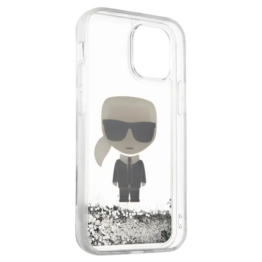KLHCP12SGLIKSL Karl Lagerfeld Liquid Glitter Iconic Cover for iPhone 12 mini 5.4 Silver