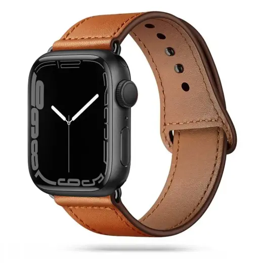 Tech-Protect LeatherFit nutikella rihm Apple Watch 4/5/6/7/8/9/SE/Ultra 1/2 (42/44/45/49 mm) jaoks | nahkne | pruun
