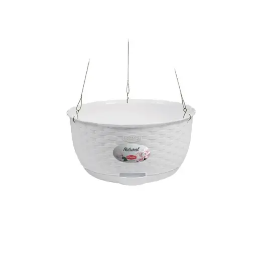 Puķu pods piekarināms Natural Ø30x14,5cm balts