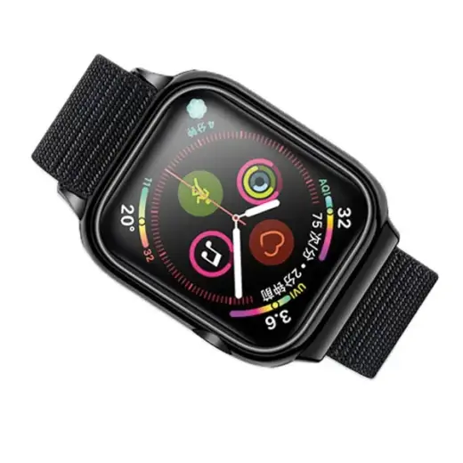 USAMS nutikella rihm Apple Watch 4/5/6/7/SE (40/41 mm) jaoks | nailonist | must