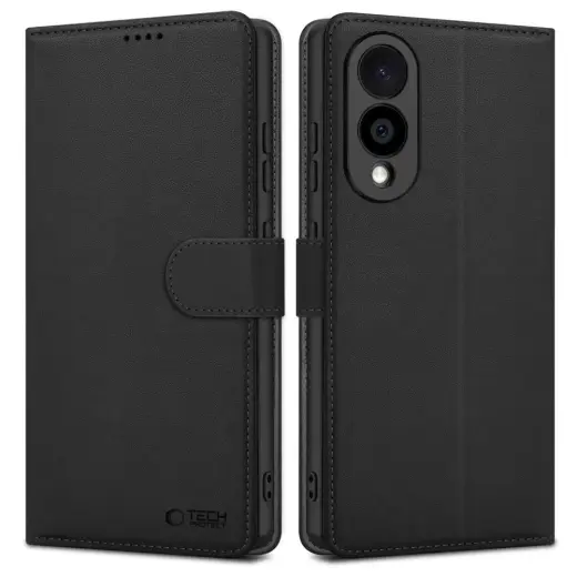 Tech-Protect Wallet Phone Case for Samsung Galaxy S25 Edge black
