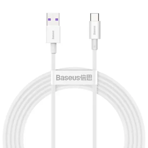 Baseus Superior Series datu pārraides un uzlādes vads | USB-A uz USB-C | 66W | 2m | balts
