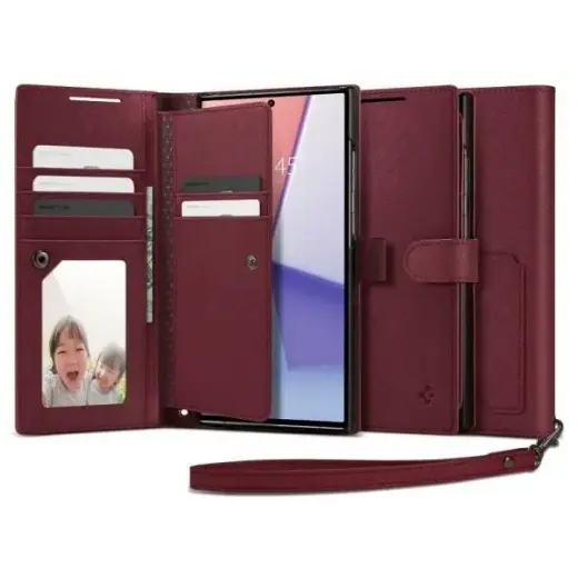 Spigen Wallet "S" Plus Sam S23 Ultra S918 burgundowy|burgundy ACS05630