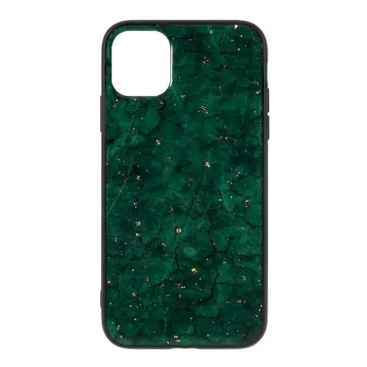 Fusion Art Epoxy Back Case Silikona Aizsargapvalks Priekš Apple iPhone 11 Tumši Zaļš