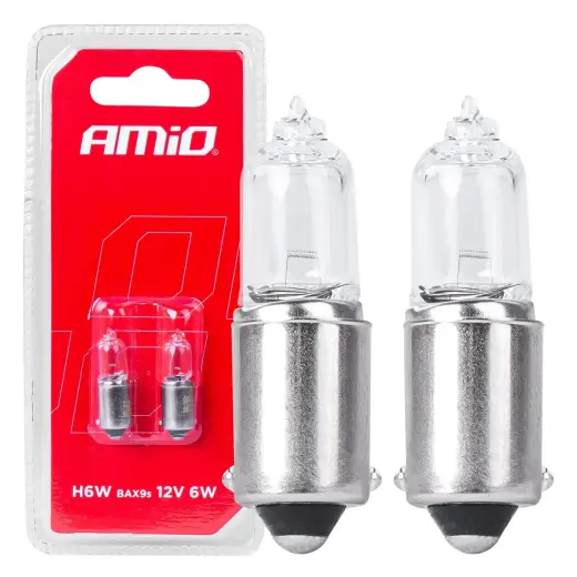 Halogen bulbs H6W 12V 6W BAX9S white 2pcs blister