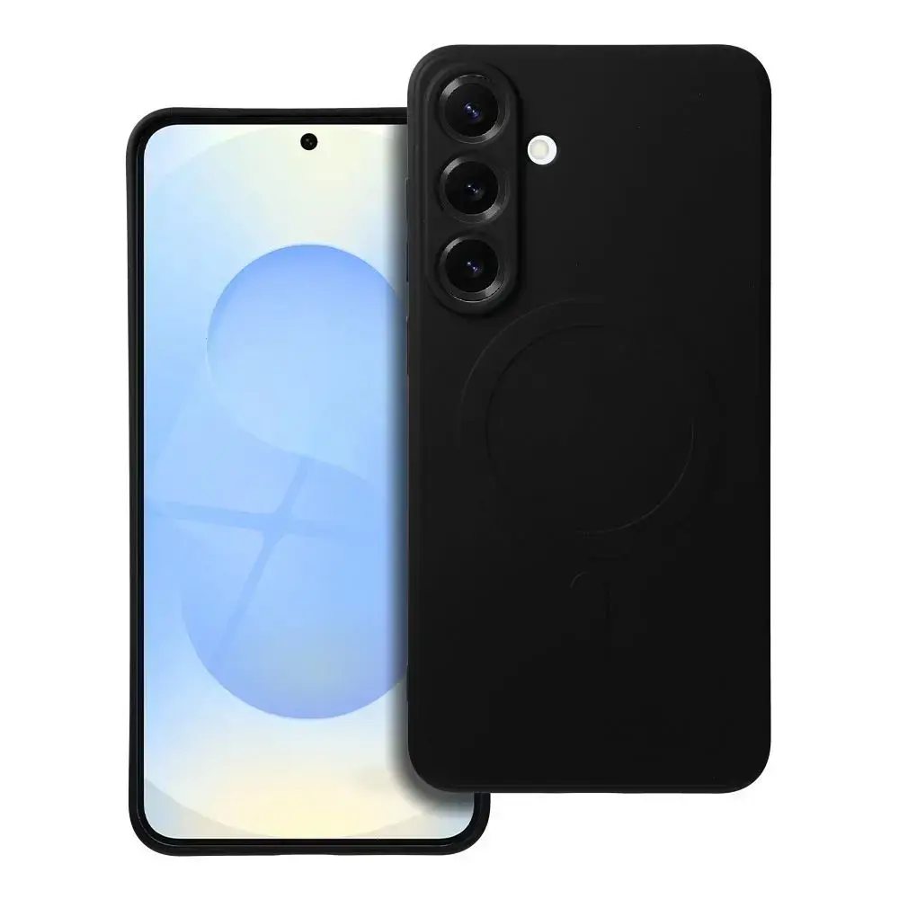 Silicone Mag Cover maciņš ar MagSafe atbalstu telefonam Samsung Galaxy S25+ (S936) melns