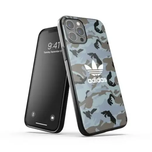 Adidas OR SnapCase Camo telefono dėklas iPhone 12 Pro Max mėlynas juodas