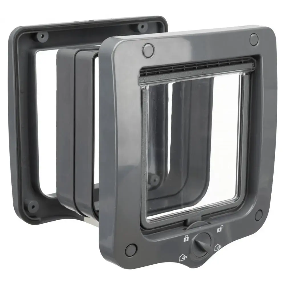 Ieliekamās durtiņas : Trixie 4:Way cat flap, 20 × 22 cm, pelēks