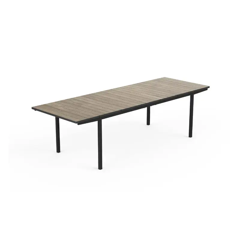 Dārza galds pagarināms Deco Porto Nova Extendable 200-280 oša koka tonis/melns
