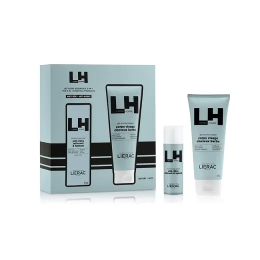 Lierac Men's Global Anti-Age Fluid Set + Full Body Shower Gel