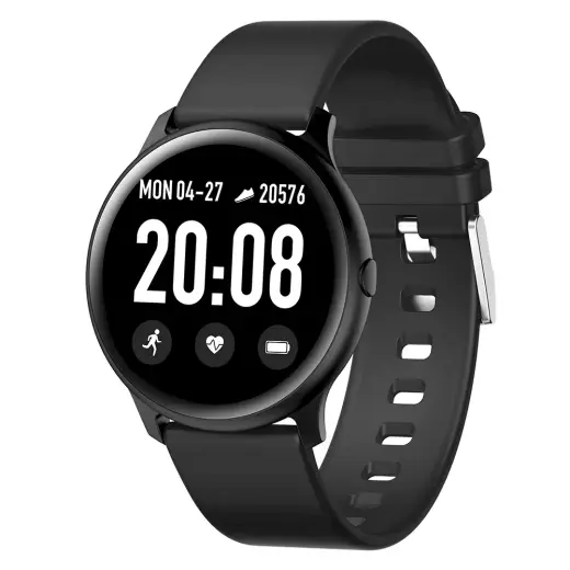 Fusion KW19 viedpulkstenis ar sirdsdarbības monitoru | bluetooth 5.0 melns