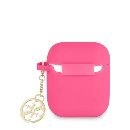 GUA2LSC4EF Guess 4G Charm Silicone Case for Airpods 1|2 Fuchsia