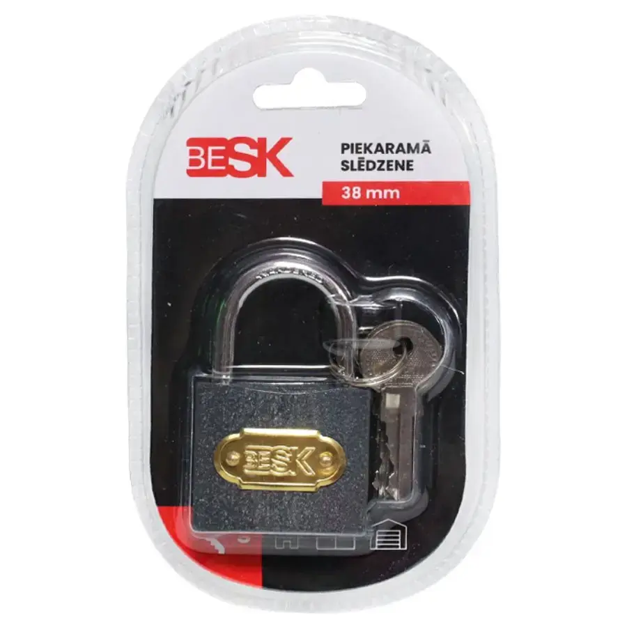 Padlock with 3 keys 38mm, 25AR031-3